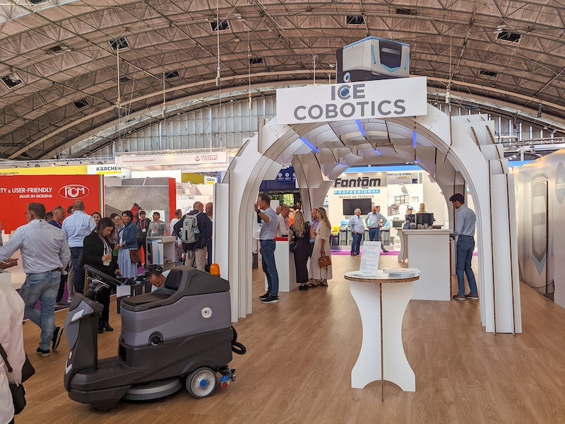 Beursstand van 144m2 voor ICE Cobotics op Interclean 2024