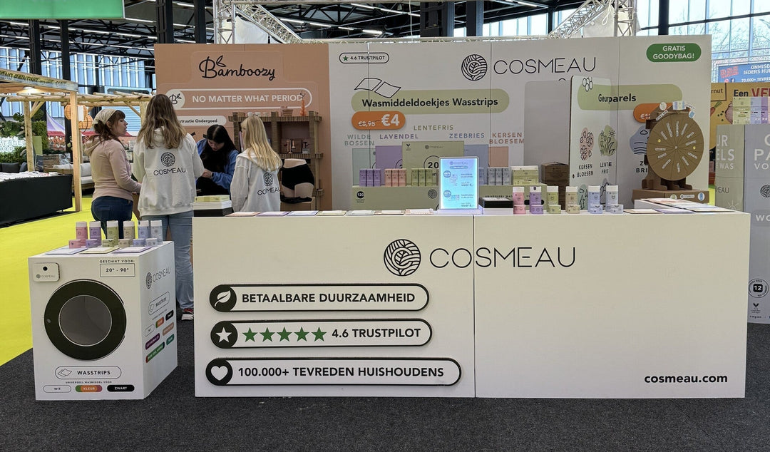 Wasmachine beursstand voor Cosmeau