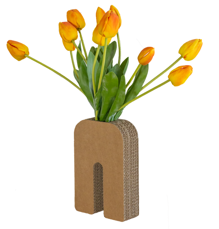 Kartonnen droogbloemen vaas rachel
