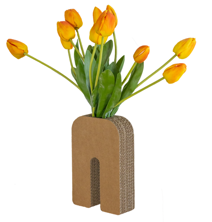 Kartonnen droogbloemen vaas rachel