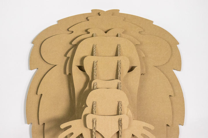 Cardboard lion head