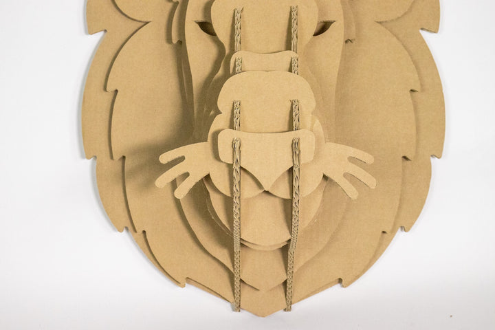 Cardboard lion head
