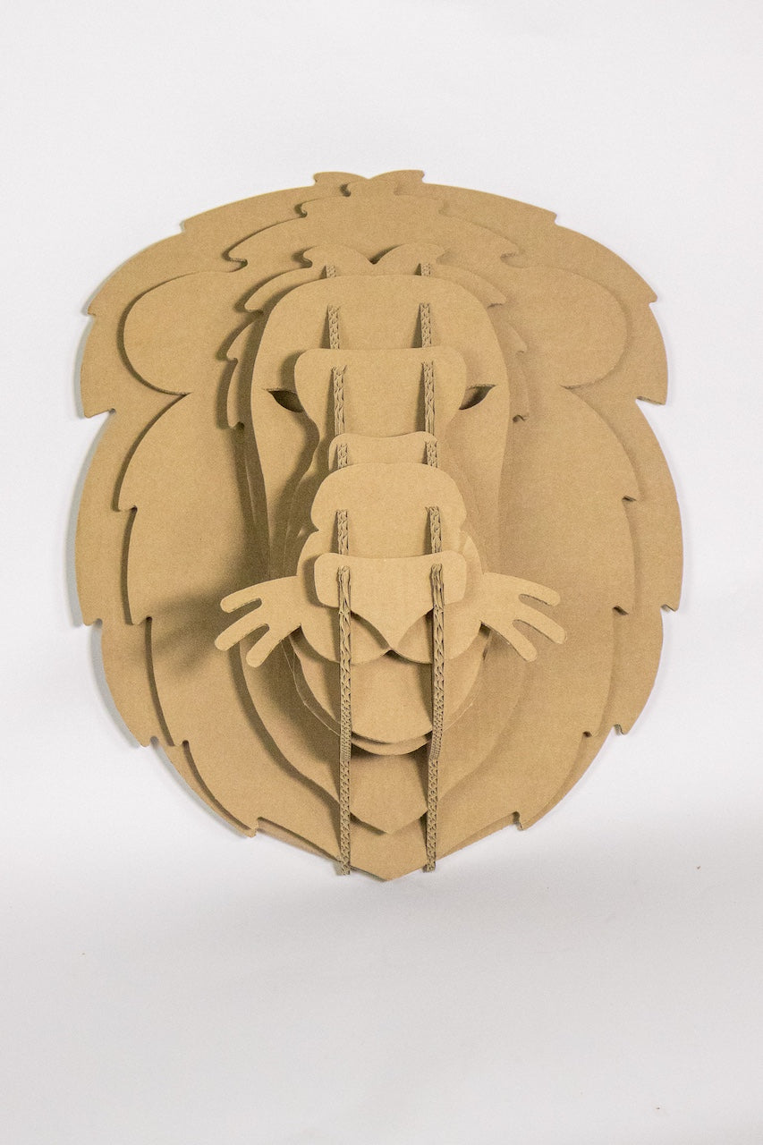 Cardboard lion head