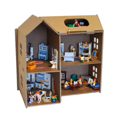 Kartonnen poppenhuis
