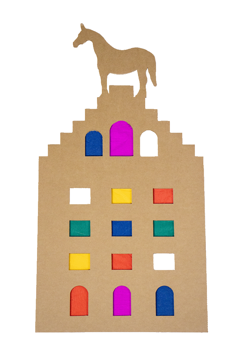 Kartonnen Sinterklaas raamversiering