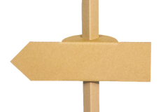 Cardboard arrows for signpost