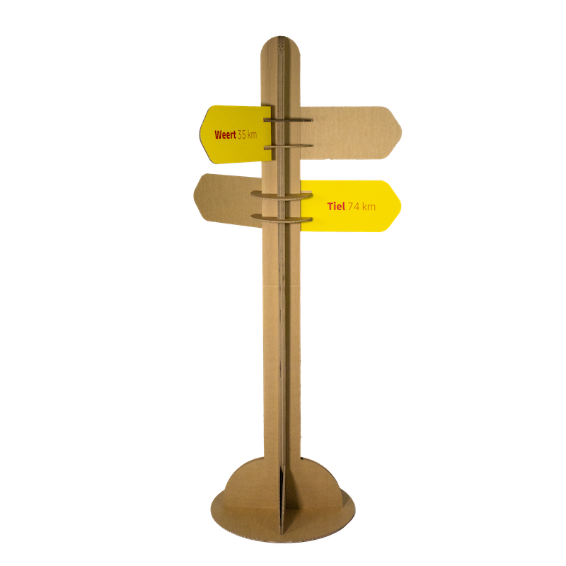 Kartonnen grote wegwijzer