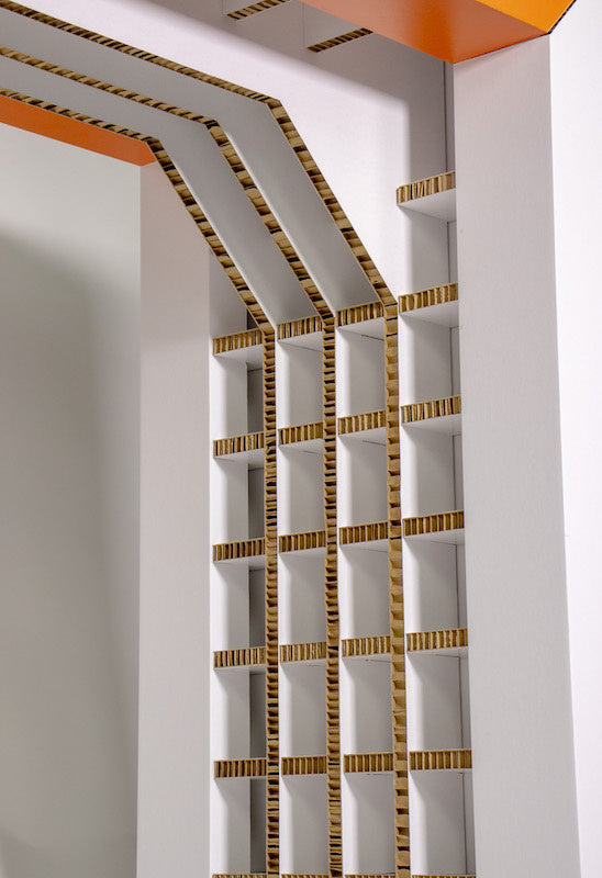 Kartonnen bedrukte beurstafel hoog