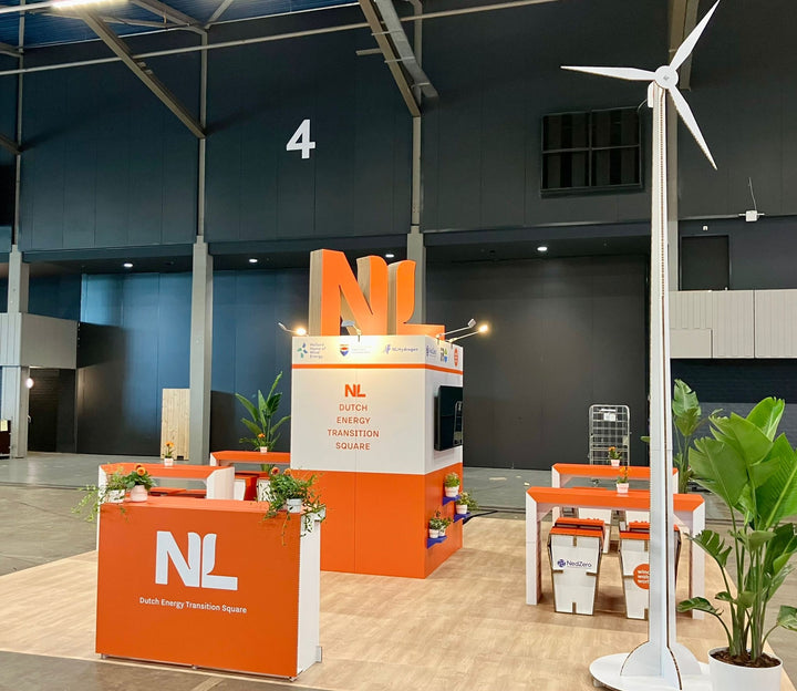 Kartonnen bedrukte beurstafel hoog