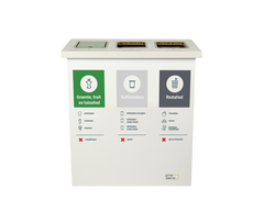 Kartonnen eco bin drie vakken