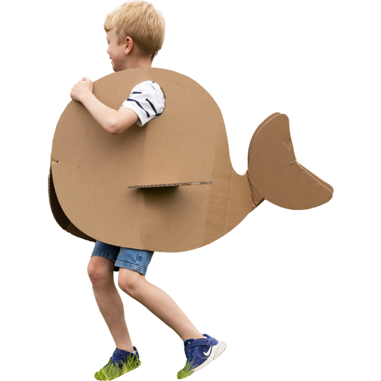 Cardboard Whale Fancy Dress Costume Cardboard Whale Fancy Dress Costume