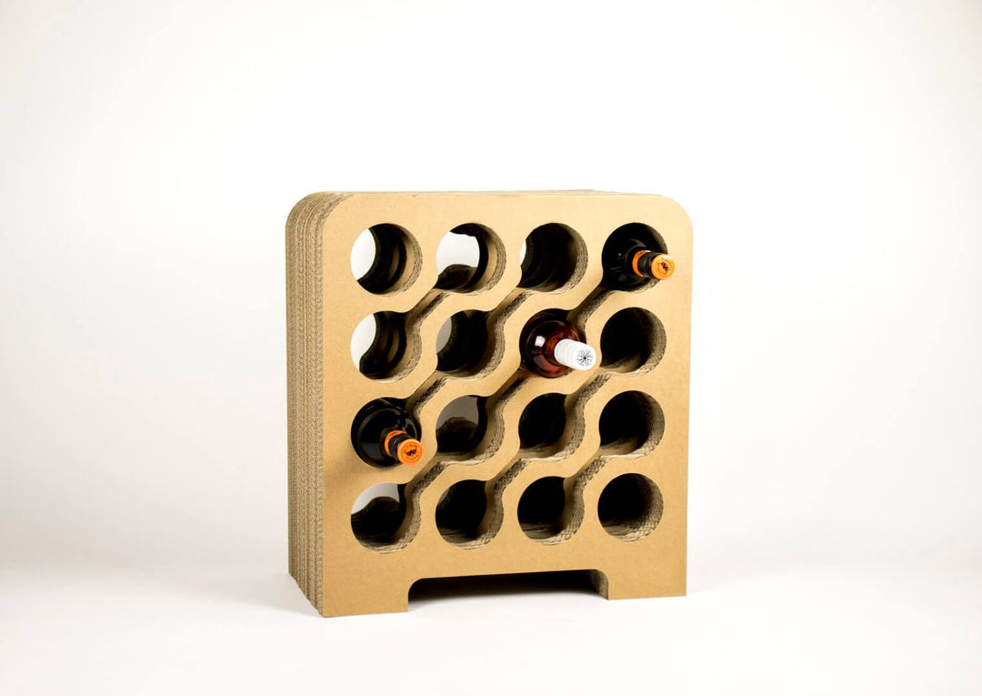 Weinregal aus Wellpappe