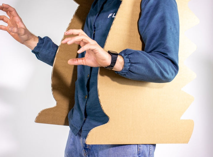 Dinosaurier-Kostüm aus Pappe