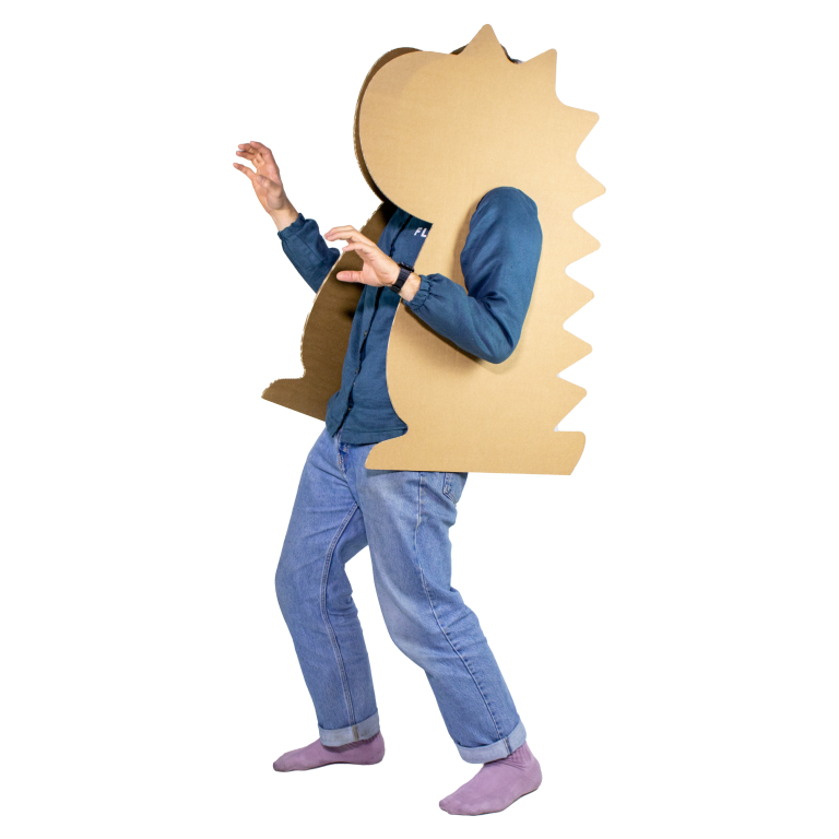 Dinosaurier-Kostüm aus Pappe