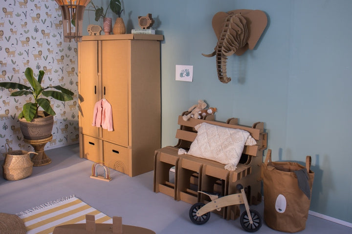 Cardboard elephant head