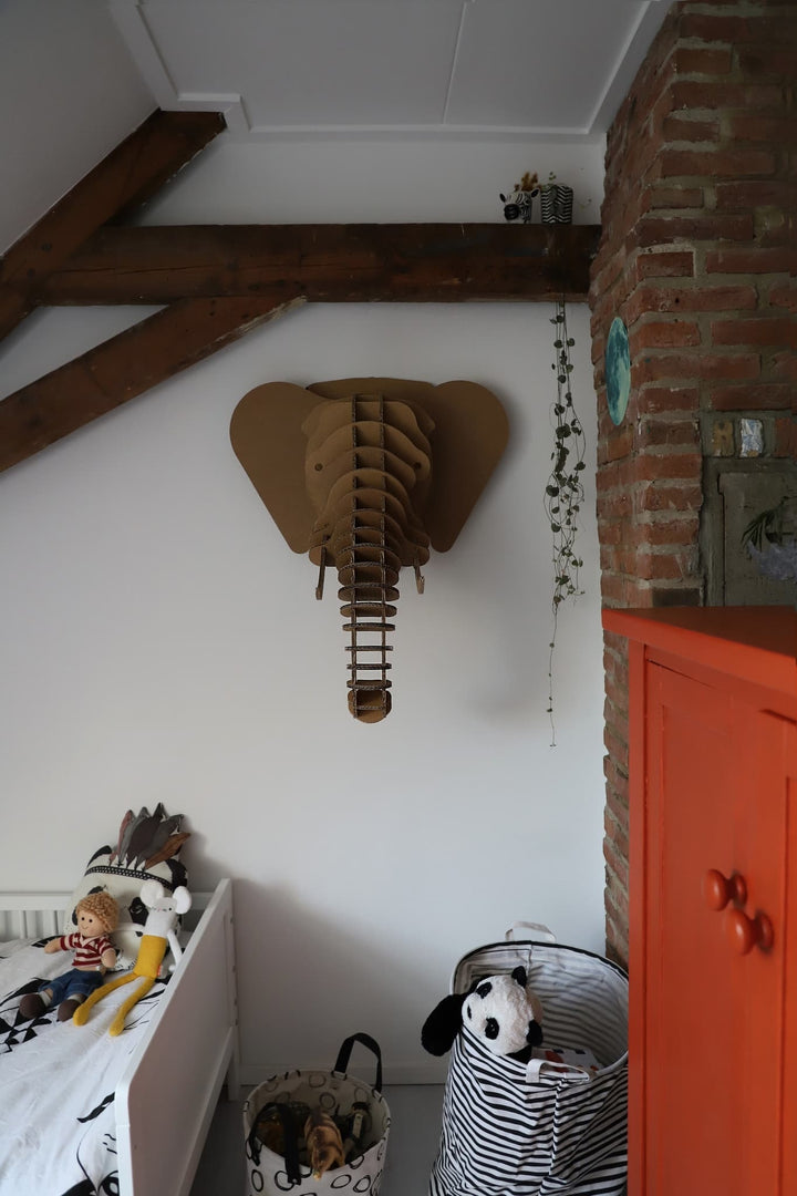 Cardboard elephant head