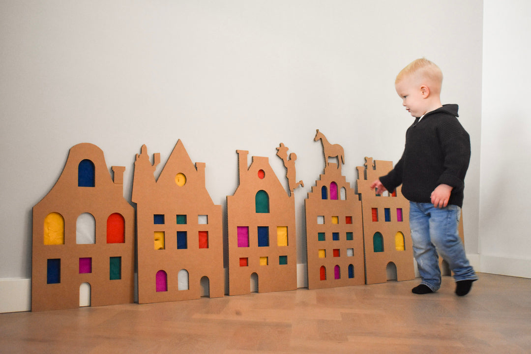 Kartonnen Sinterklaas raamversiering