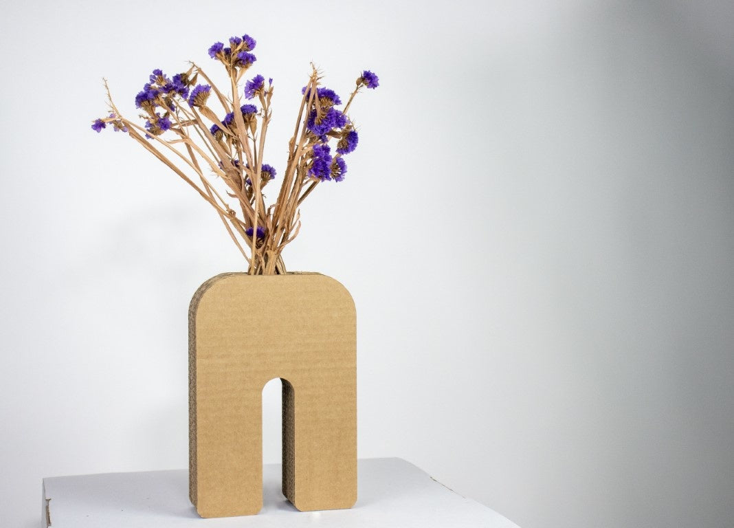 Kartonnen droogbloemen vaas rachel
