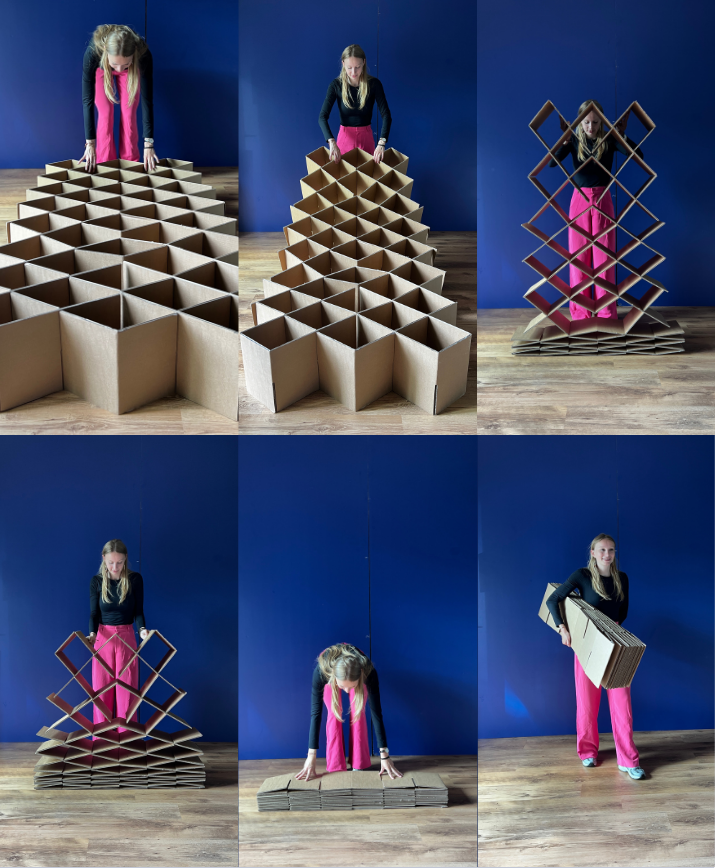 Custom made cardboard folding bed