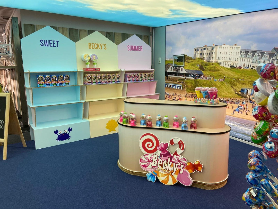 Zandbank en huisjes voor Beckys