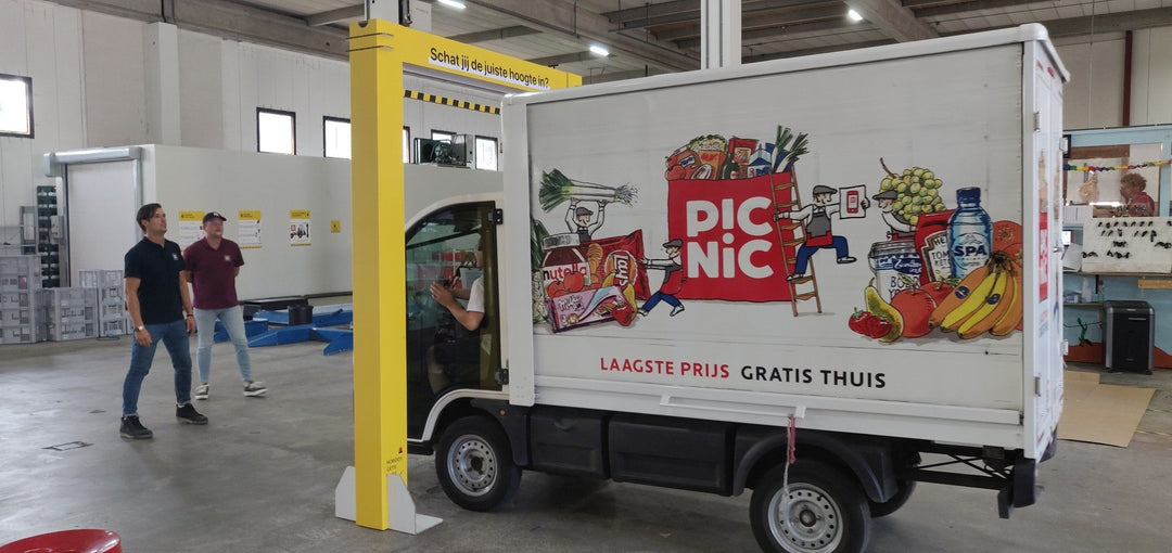 Trainingsboog voor de Picnic auto's