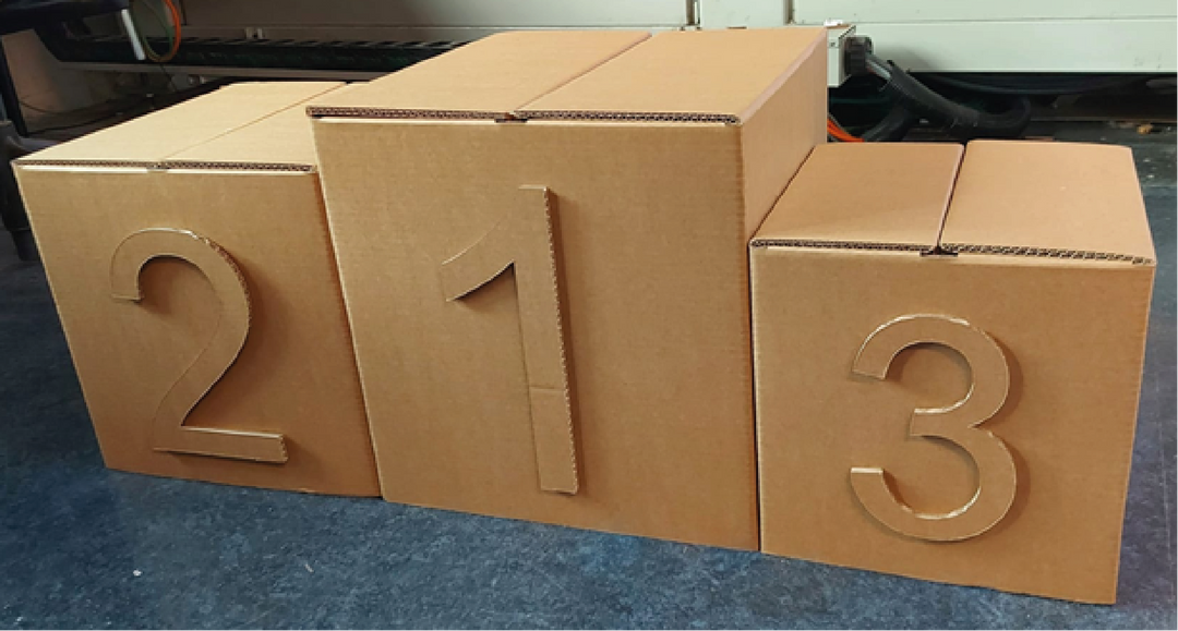 Podium hardloopwedstrijd