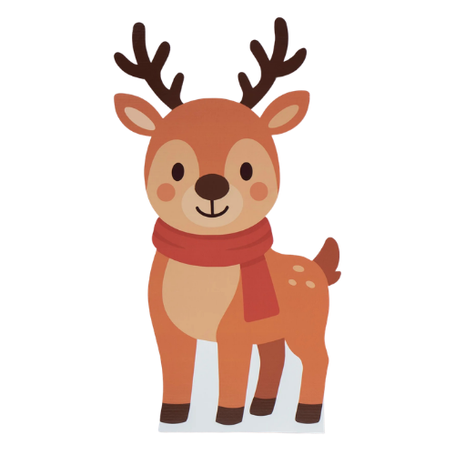 Cardboard printed reindeer