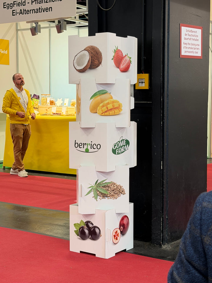 Kartonnen bedrukte stapelkubus open