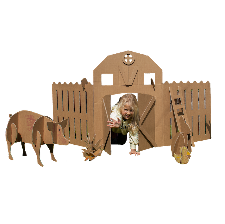 Cardboard farm wall
