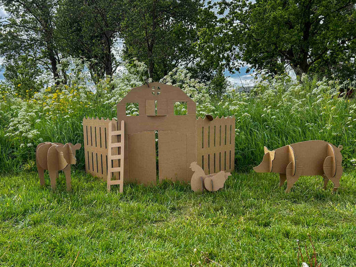 Kartonnen boerderij wand
