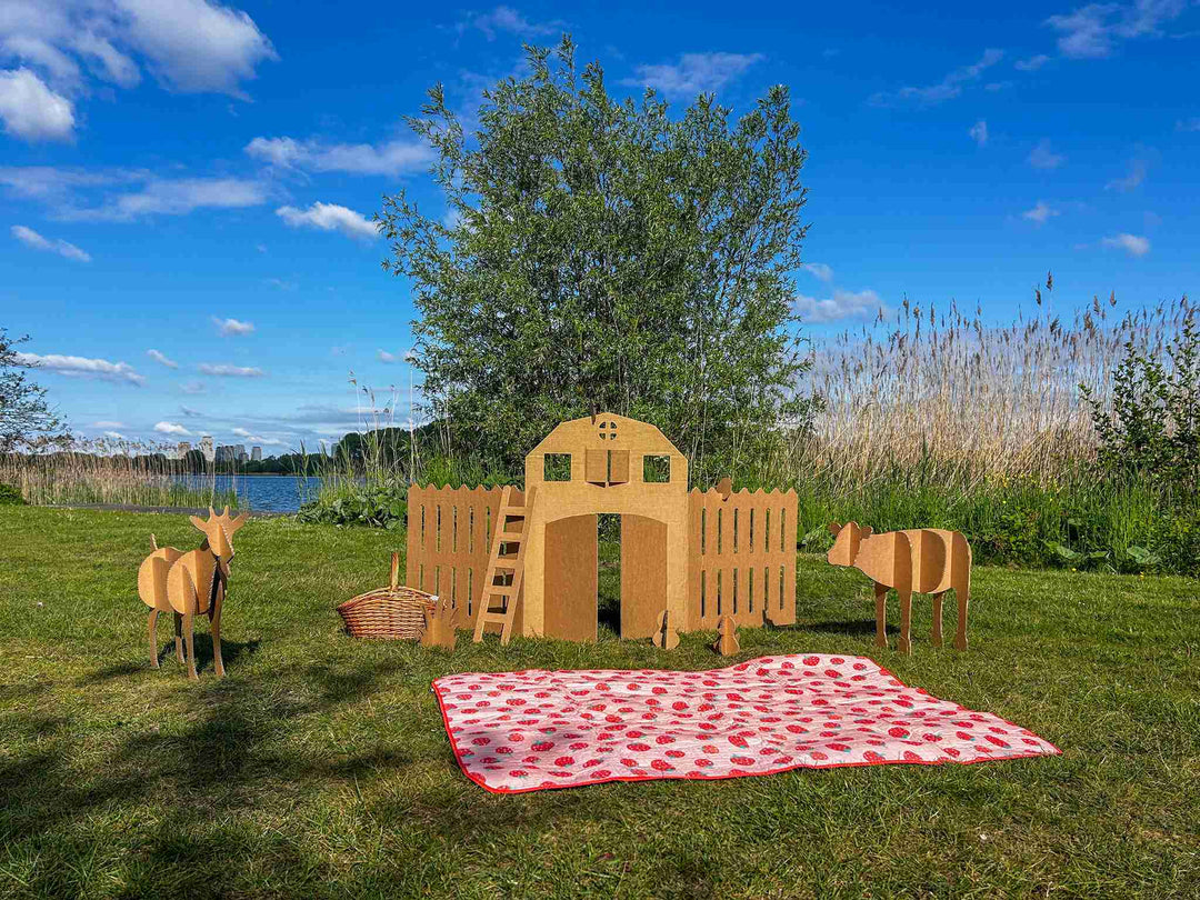 Kartonnen boerderij wand