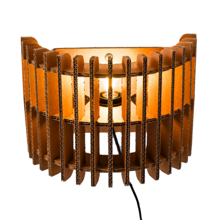 Kartonnen delft wandlamp