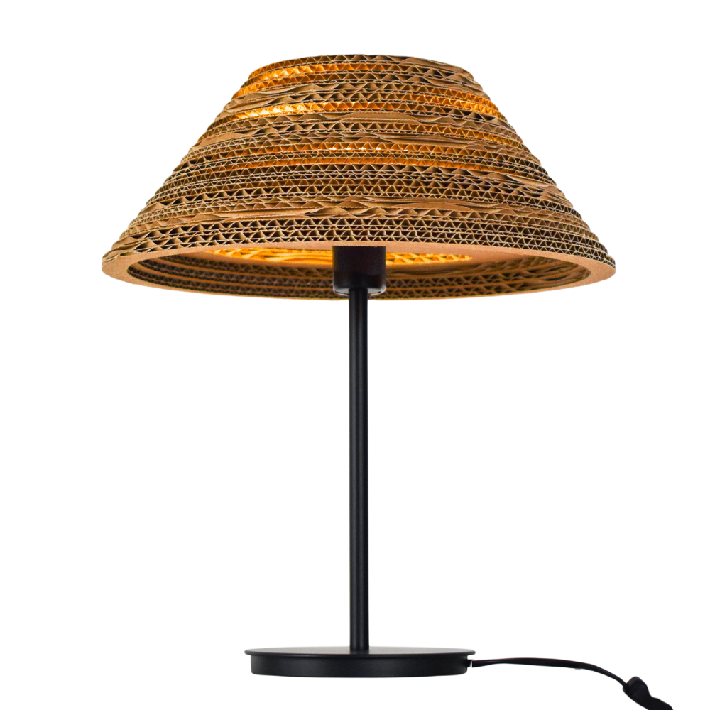 Kartonnen drebkau tafellamp