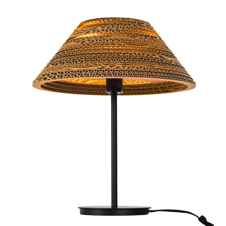 Kartonnen drebkau tafellamp