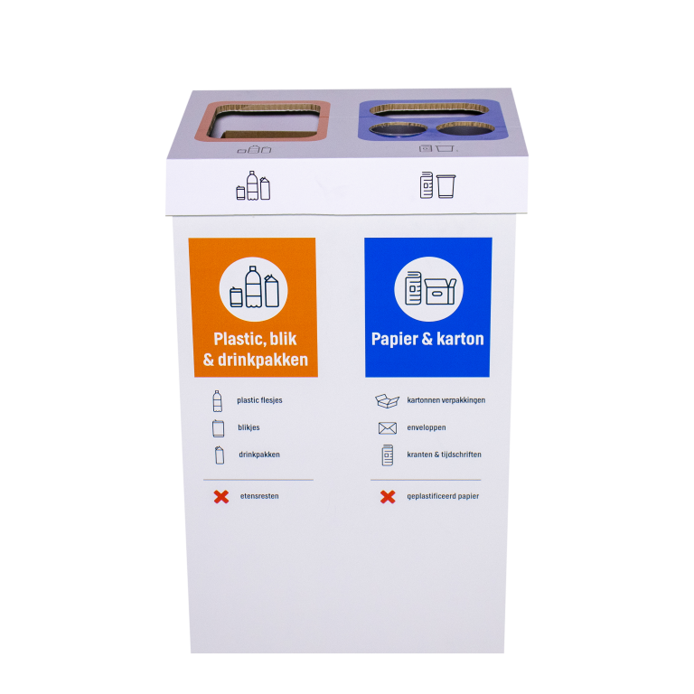 Cardboard eco bin two compartments