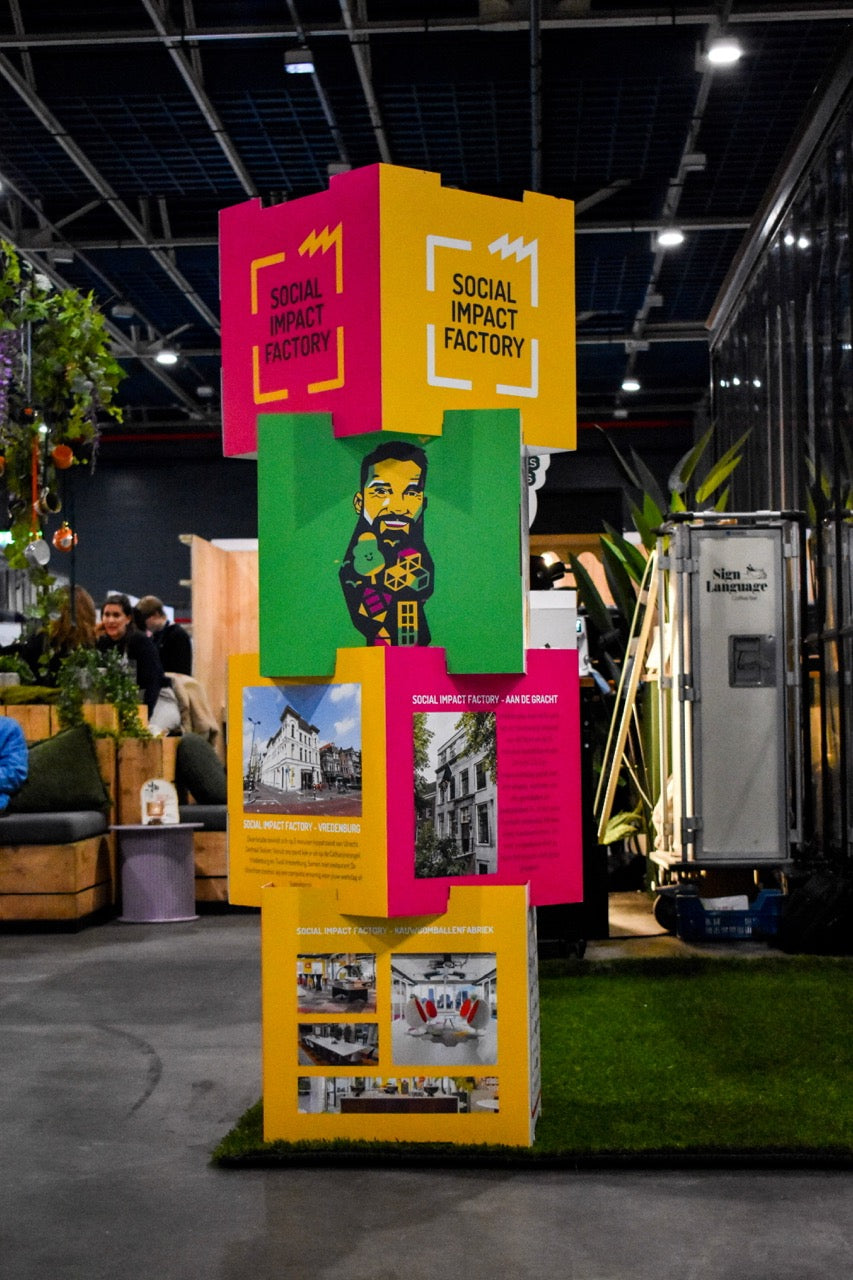 Cardboard printed stacking cube open