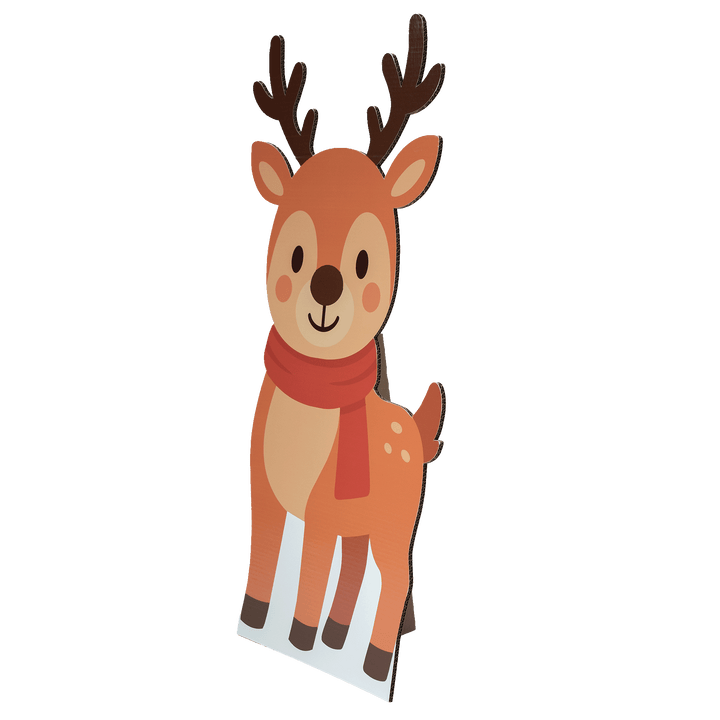 Cardboard printed reindeer