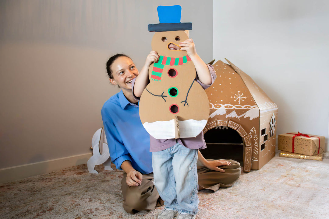 Cardboard snowman