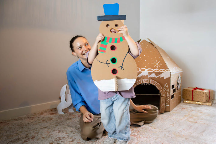 Cardboard snowman