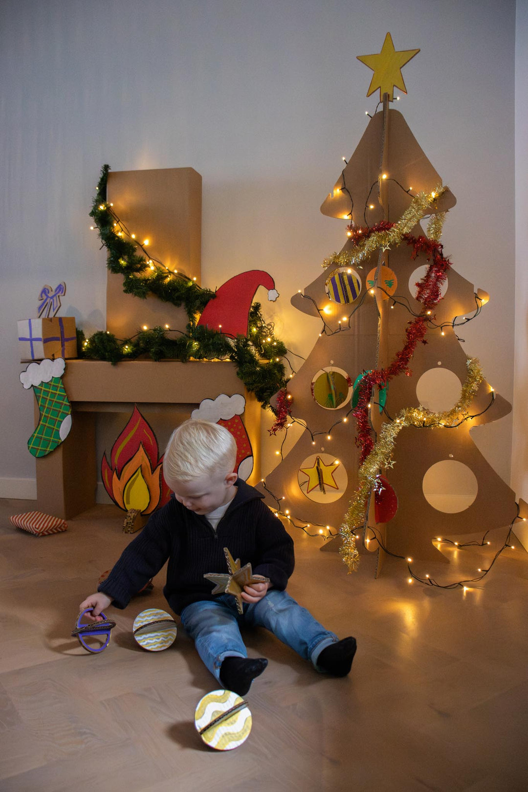 Kartonnen kerstboom