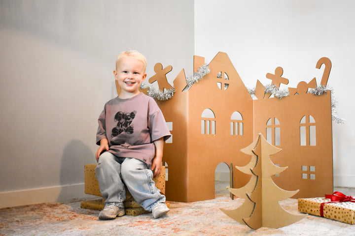 Kartonnen winter speelwand