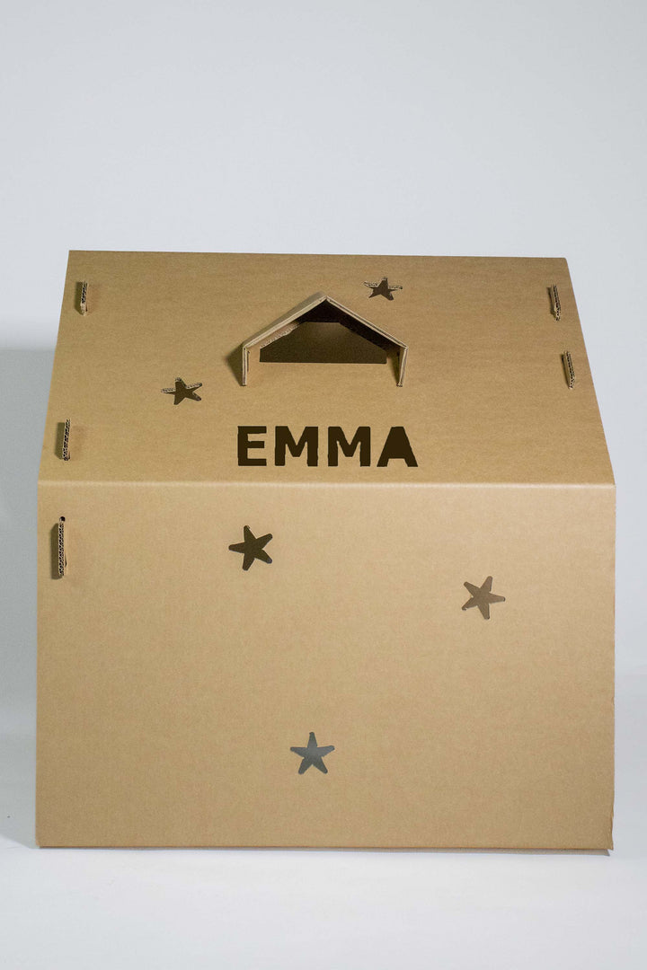 Cardboard children's bed house