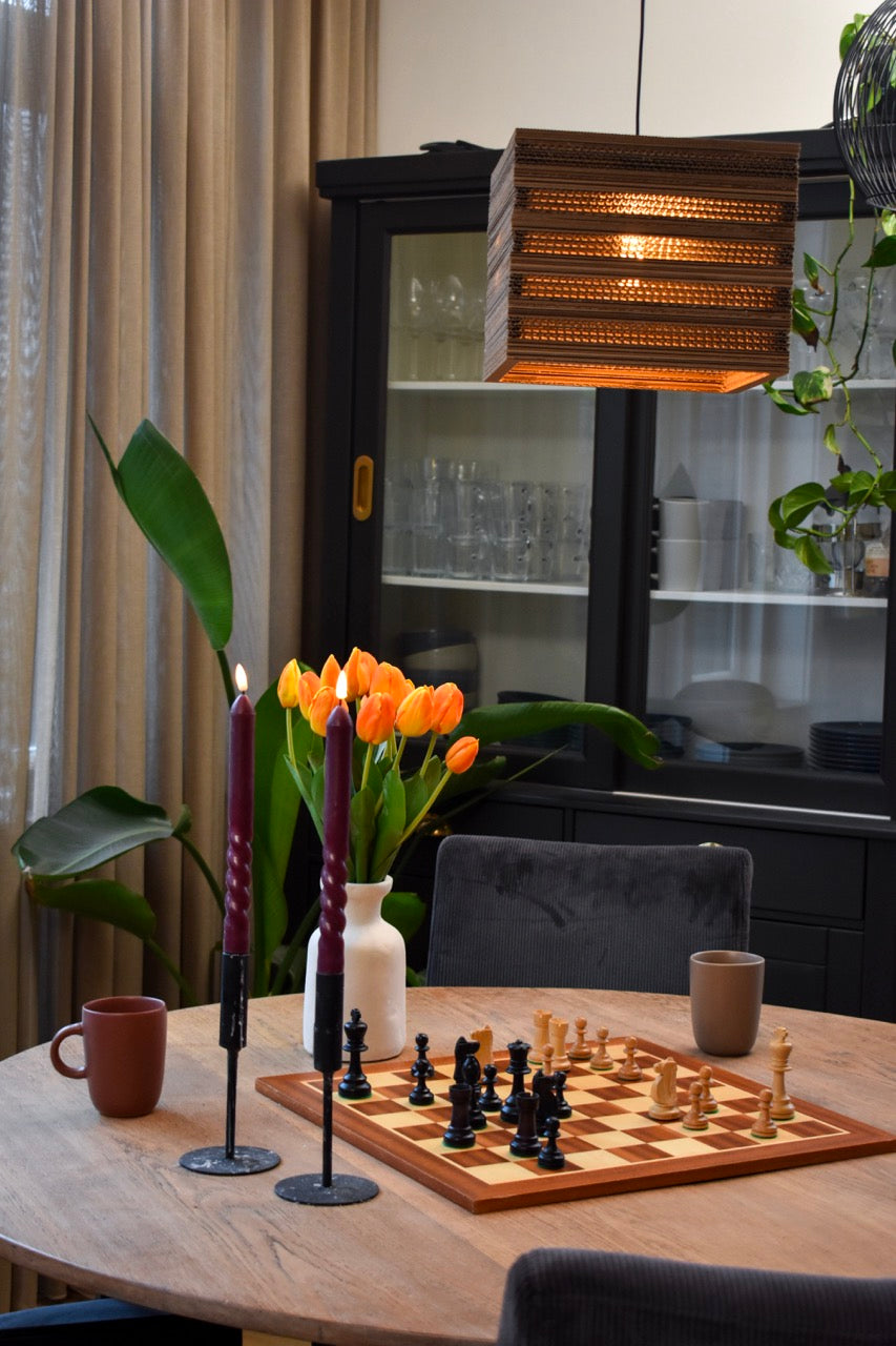 Kartonnen kraggenburg lamp