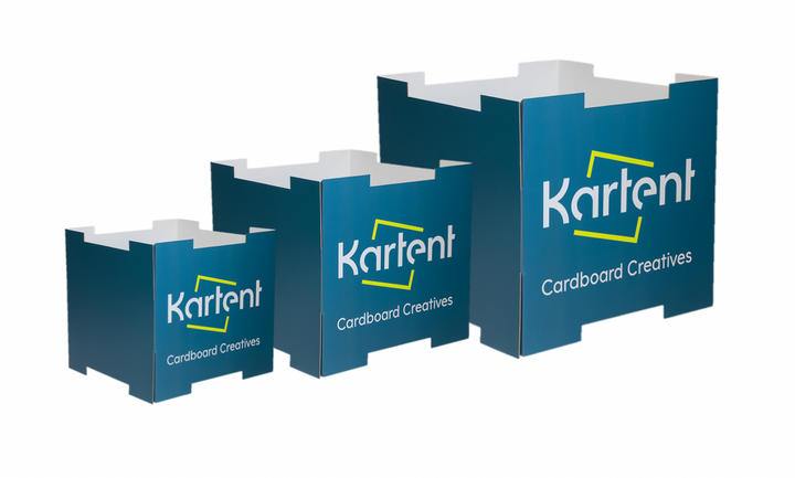 Stapelwürfel offen mit individuellem Kartonaufdruck