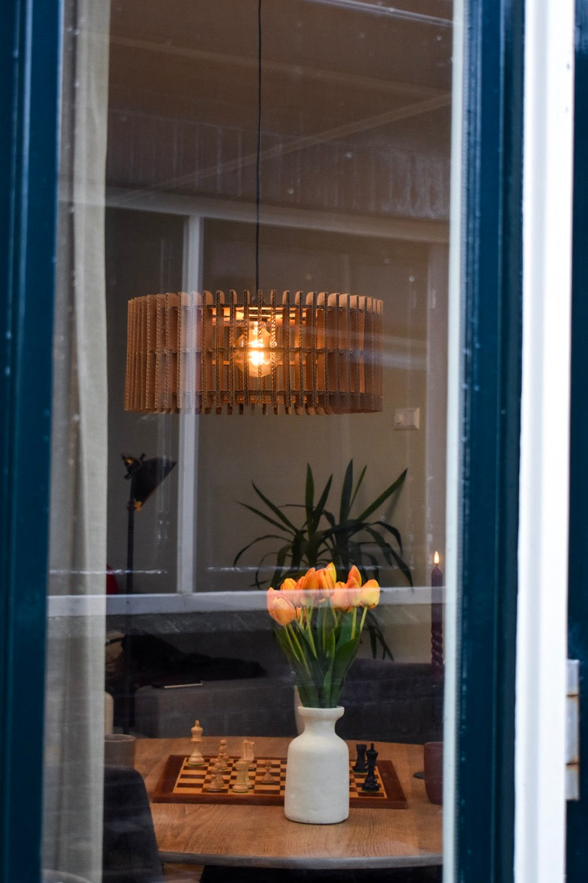 Kartonnen leeuwarden lamp