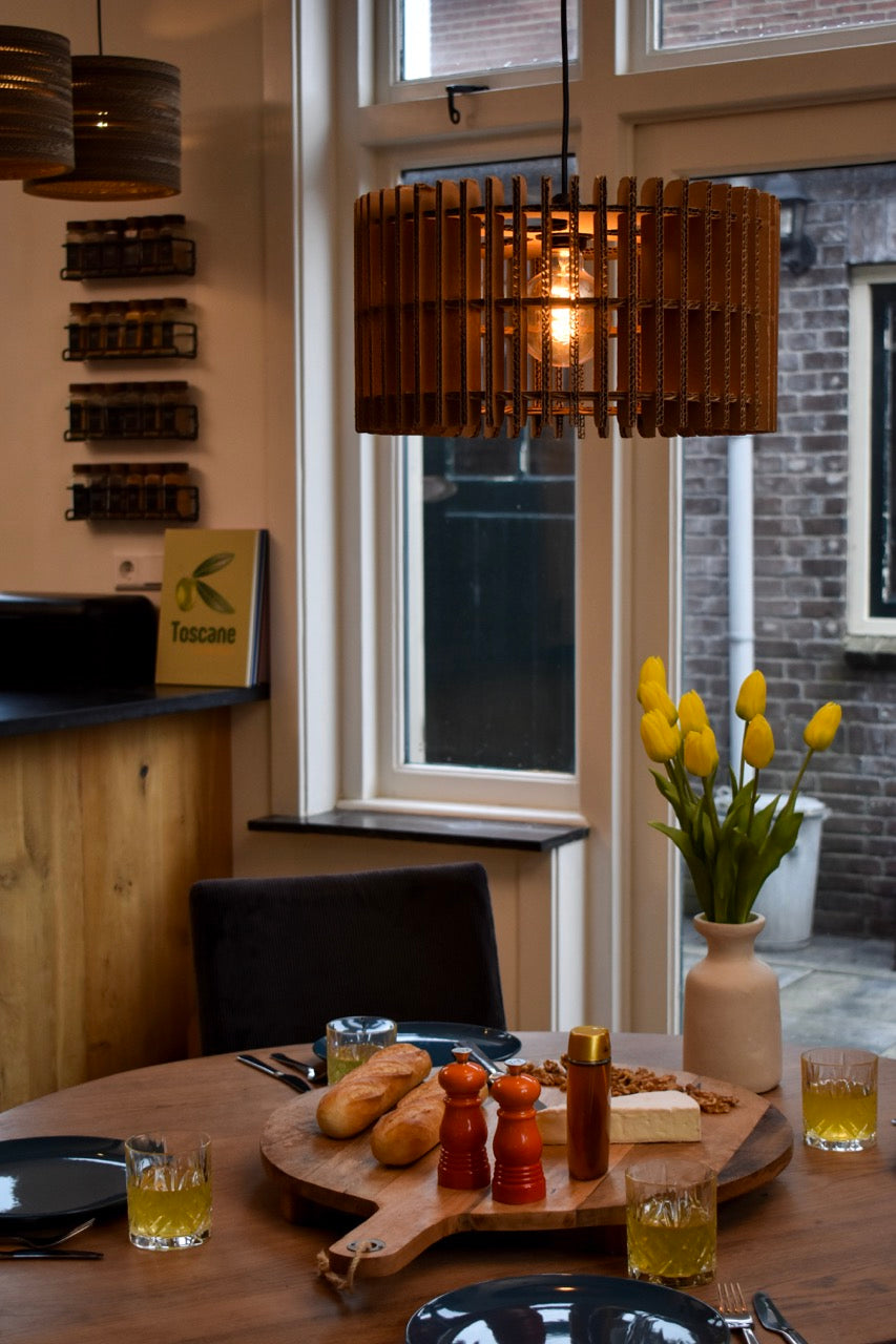 Kartonnen leeuwarden lamp