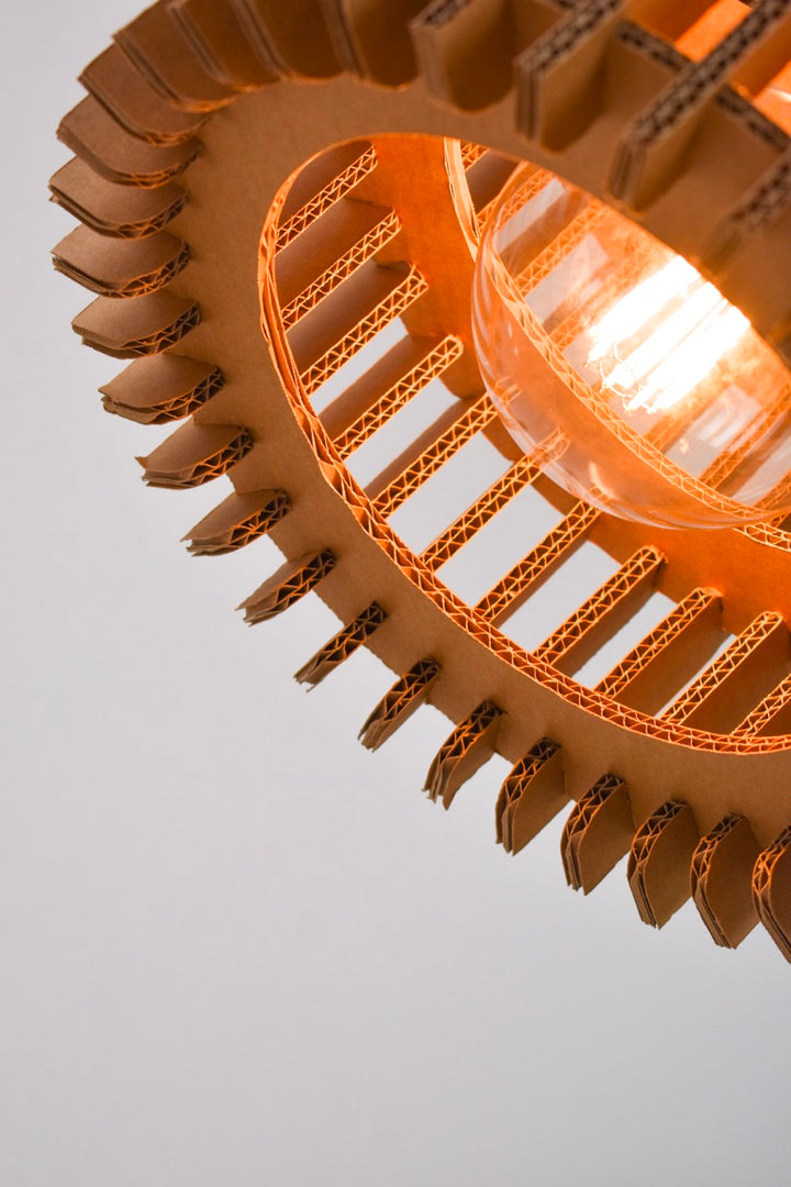 Kartonnen leeuwarden lamp