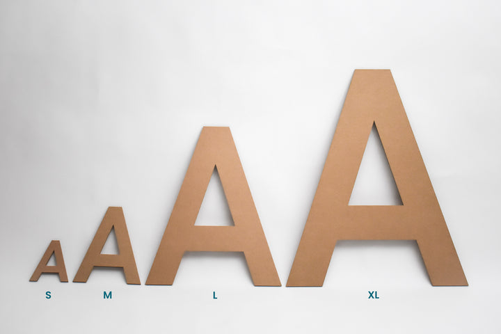 Cardboard layered letters and numbers