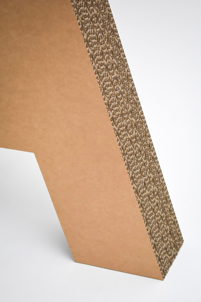 Cardboard layered letters and numbers