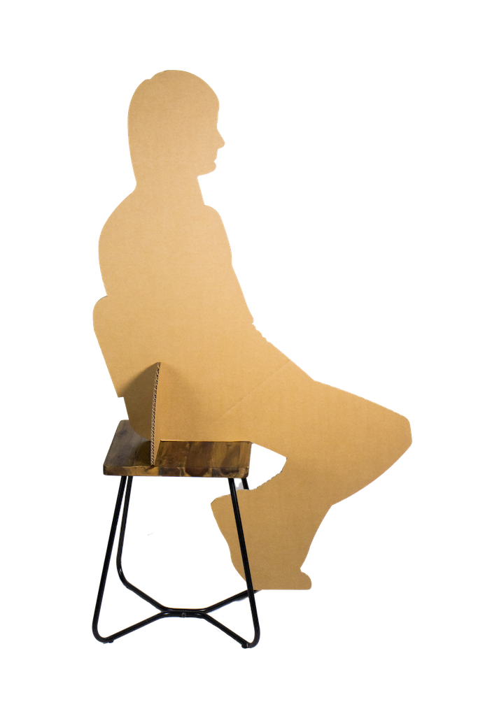Kartonnen levensgroot figuur - zittend